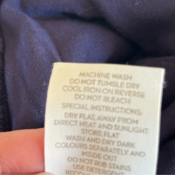 Boden Ellen Jersey Knit Crop Wide Leg Jumpsuit Navy Size 6 Tie Waist Wrap Top - Picture 12 of 16